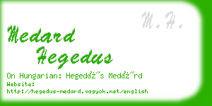 medard hegedus business card